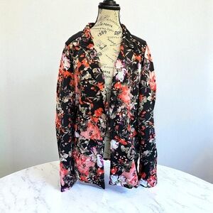 Metaphor Floral Sheer Shoulder Blazer